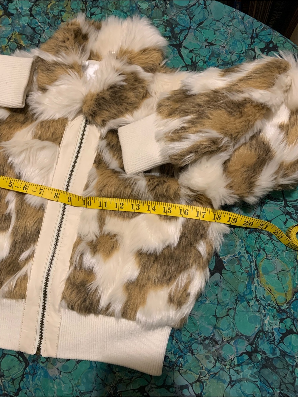 Vintage I Love H81 Faux Fur Bomber Jacket S - Picture 8 of 8